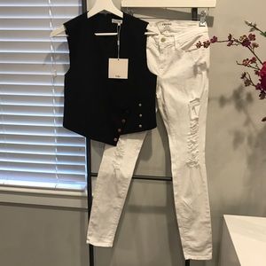 Tibi Black Asymmetrical Snap Flap Sleeveless Top